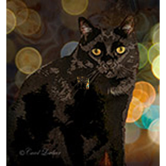 Pet Portrait with Rainbow Bubble Background