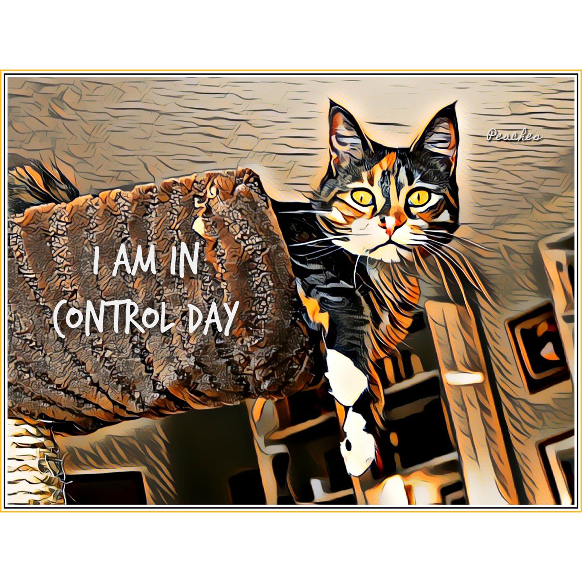 I'm in Control Day Digital Card - Peaches & Paprika cats