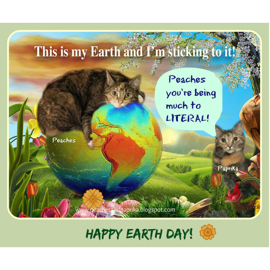 Earth Day Digital Card - Peaches & Paprika cats