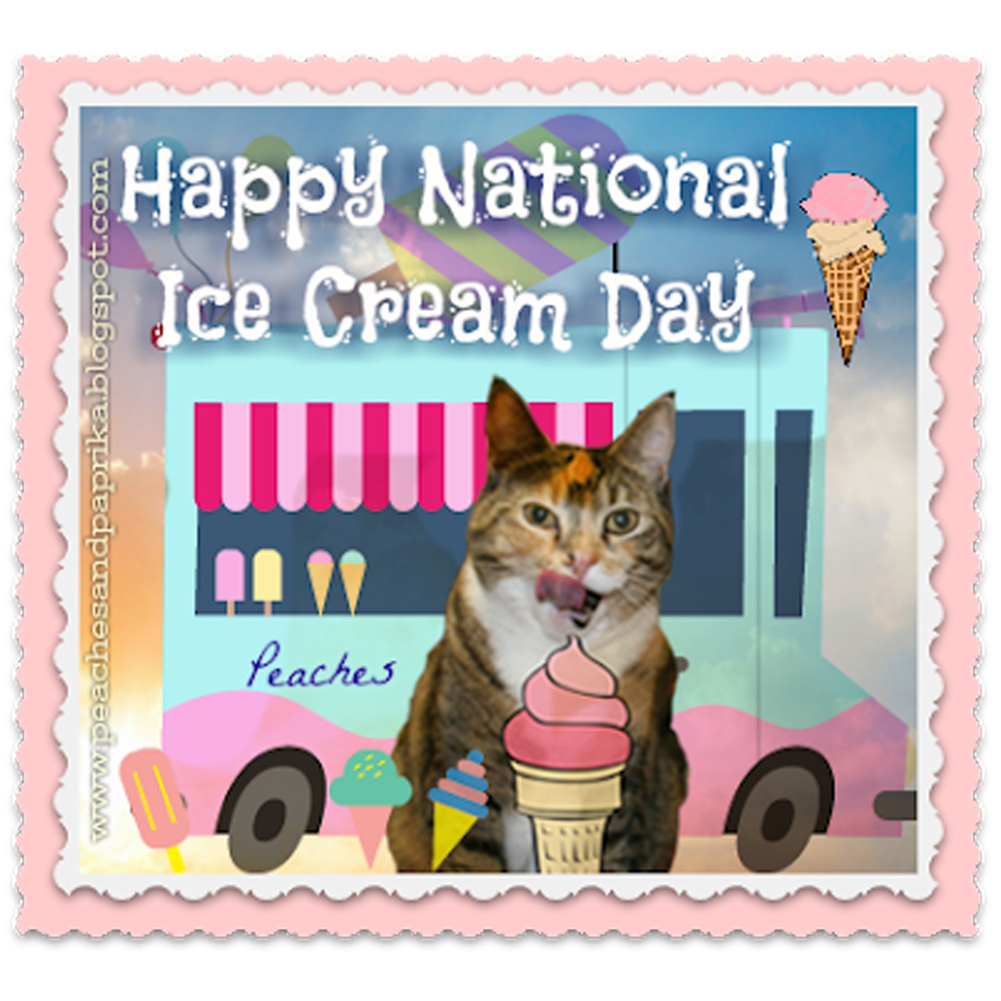 National Ice Cream Day Digital Card - Peaches & Paprika cats