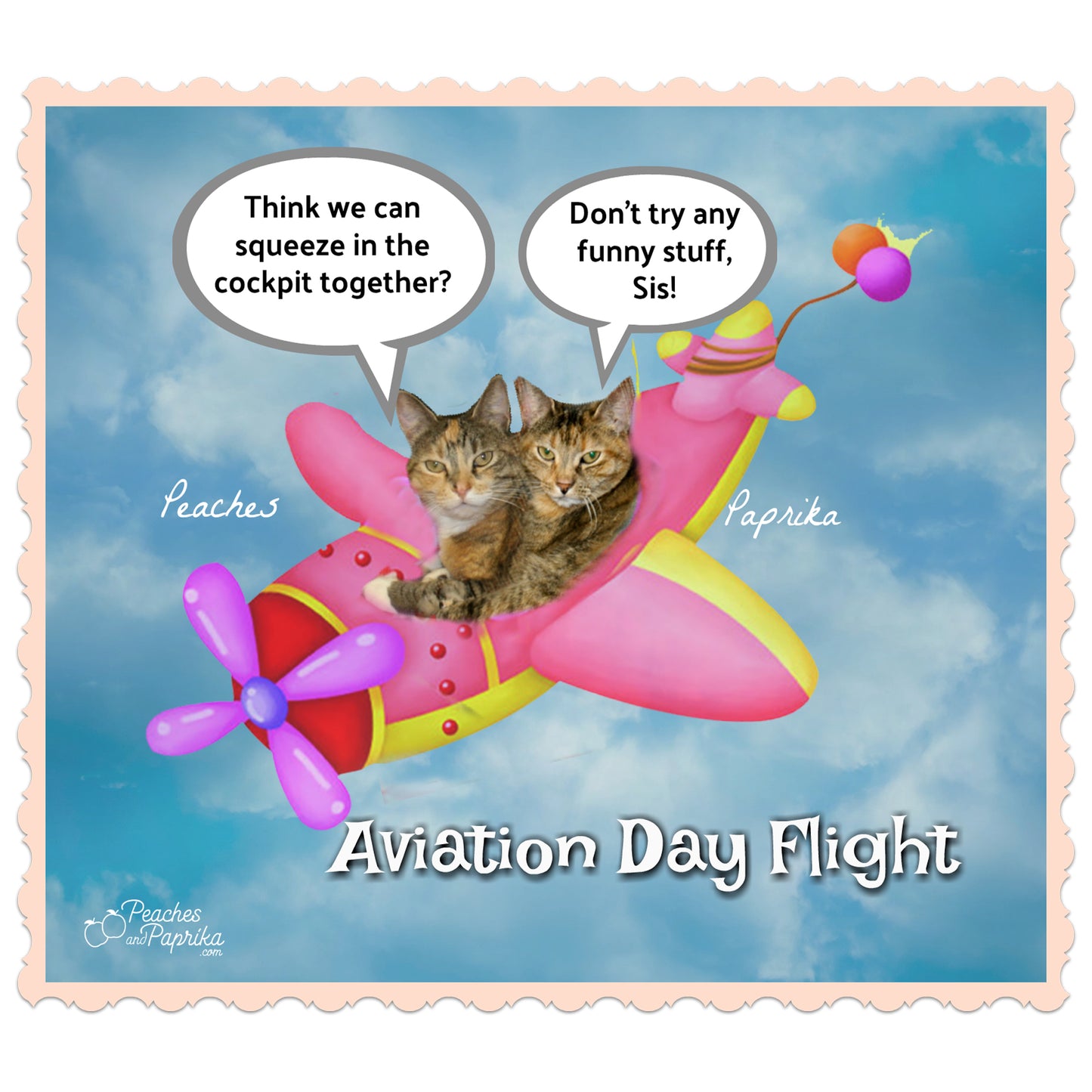 National Aviation Day Digital Card - Peaches & Paprika cats